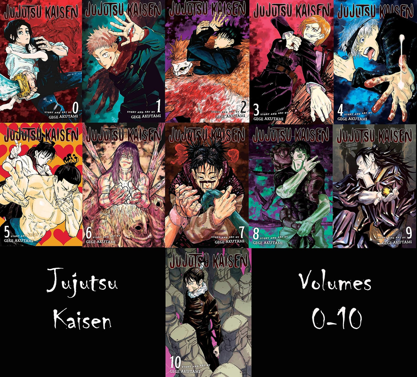 Jujutsu Kaisen by Gege Akutami: Volume 1-10 Collection 10 Books Manga Set - Ages 13-17 - Paperback - TAKURAI