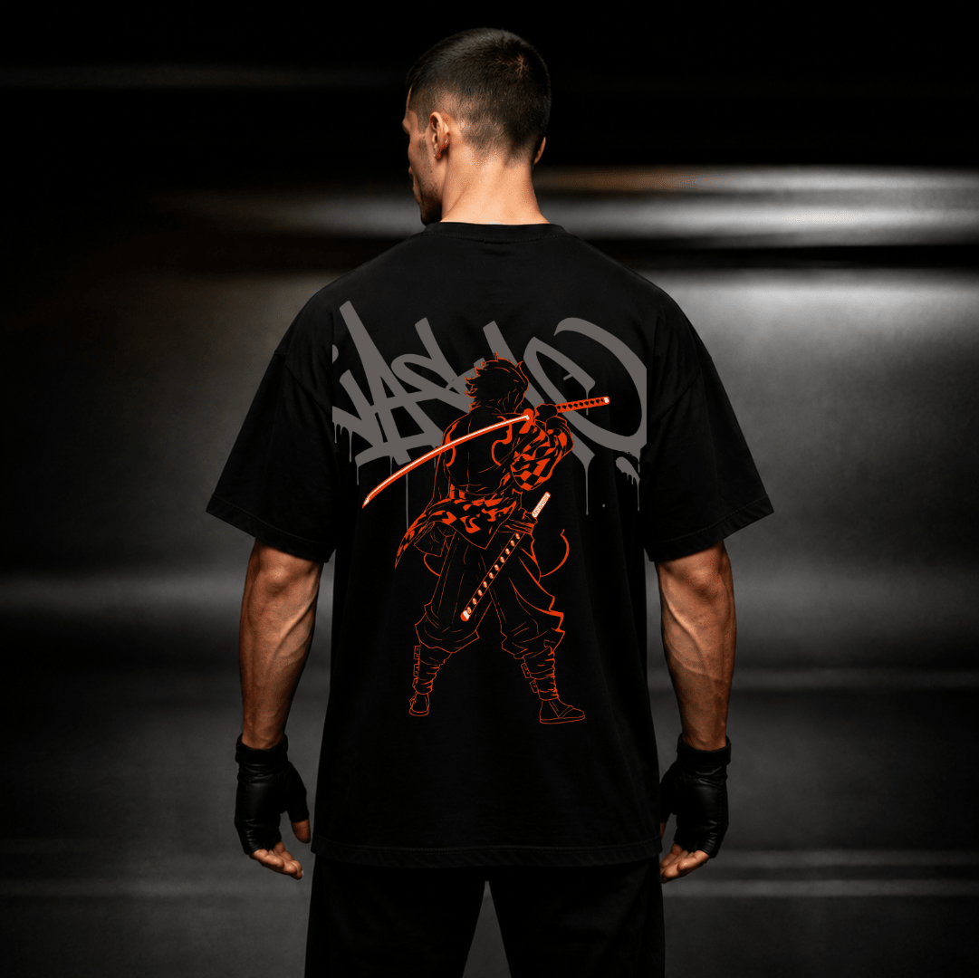 TANJIRO / BREATH OF THE SUN OVERSIZED T-SHIRT - TAKURAI