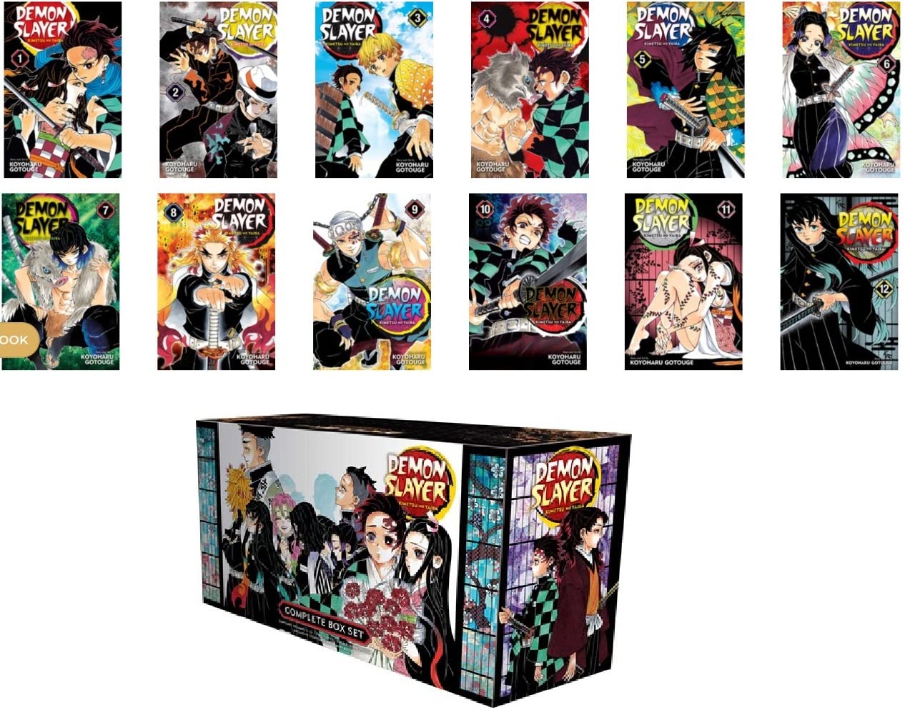 Demon Slayer: Kimetsu no Yaiba Complete Box Set (Volumes 1–23) – Premium Manga Edition with Exclusive Booklet & Poster – Koyoharu Gotouge, VIZ Media with Bookmark and 🎁 Freebie: A Free Manga Wall Poster -Paperback - TAKURAI