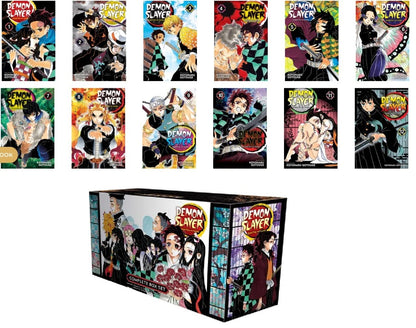 Demon Slayer: Kimetsu no Yaiba Complete Box Set (Volumes 1–23) – Premium Manga Edition with Exclusive Booklet & Poster – Koyoharu Gotouge, VIZ Media with Bookmark and 🎁 Freebie: A Free Manga Wall Poster -Paperback - TAKURAI