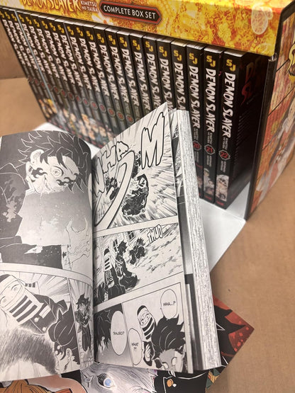 Demon Slayer: Kimetsu no Yaiba Complete Box Set (Volumes 1–23) – Premium Manga Edition with Exclusive Booklet & Poster – Koyoharu Gotouge, VIZ Media with Bookmark and 🎁 Freebie: A Free Manga Wall Poster -Paperback - TAKURAI