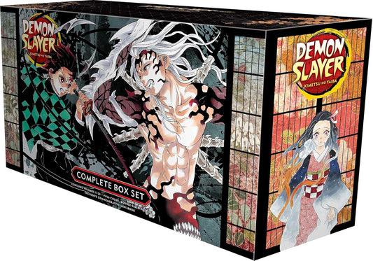Demon Slayer: Kimetsu no Yaiba Complete Box Set (Volumes 1–23) – Premium Manga Edition with Exclusive Booklet & Poster – Koyoharu Gotouge, VIZ Media with Bookmark and 🎁 Freebie: A Free Manga Wall Poster -Paperback - TAKURAI