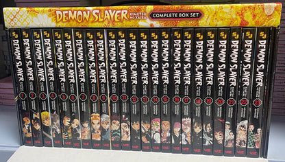 Demon Slayer: Kimetsu no Yaiba Complete Box Set (Volumes 1–23) – Premium Manga Edition with Exclusive Booklet & Poster – Koyoharu Gotouge, VIZ Media with Bookmark and 🎁 Freebie: A Free Manga Wall Poster -Paperback - TAKURAI