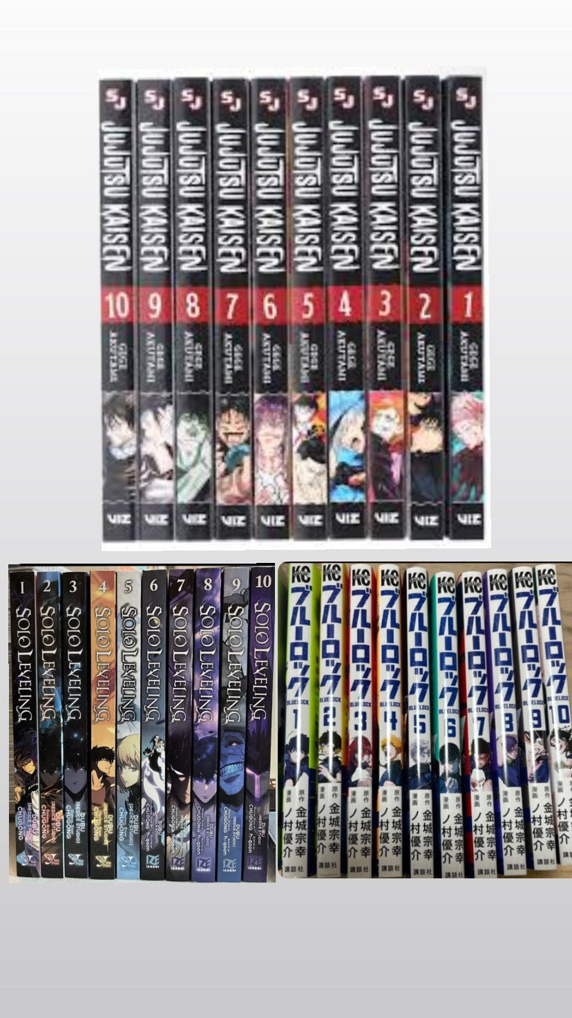 Jujutsu Kaisen by Gege Akutami: Volume 1-10 || Solo Leveling, Vol. 1-10 || Blue Lock Manga Series 1-10 || 💥 With Bonus Manga Wall Framed Poster! - TAKURAI