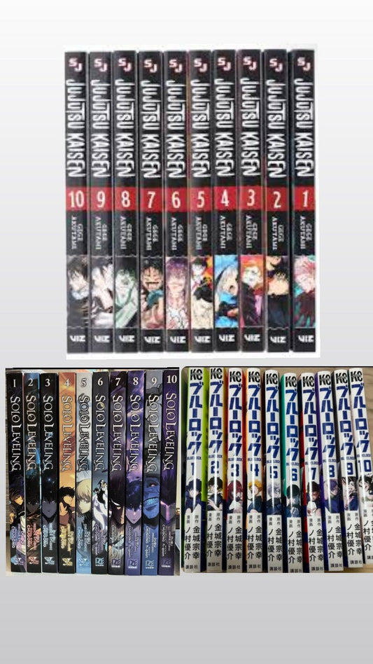 Jujutsu Kaisen by Gege Akutami: Volume 1-10 || Solo Leveling, Vol. 1-10 || Blue Lock Manga Series 1-10 || 💥 With Bonus Manga Wall Framed Poster! - TAKURAI