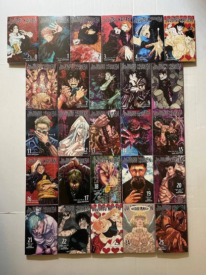 Jujutsu Kaisen Manga (Vol. 0-25) English Full/Loose Set JJK Sorcery Comic Series by Gege Akutami 🎁 Bonus: Free Manga-Themed Wall Poster - TAKURAI