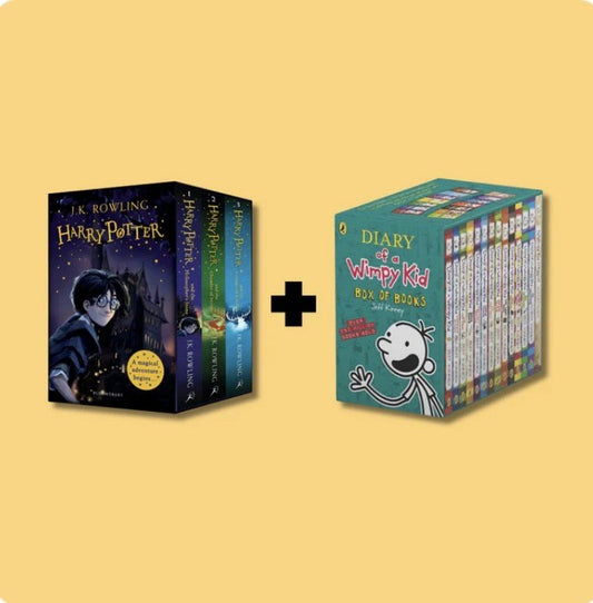 Mega Kids’ Book Bundle: Diary of a Wimpy Kid (Books 1–13) + Harry Potter Complete 7-Book Box Set (Paperback) - TAKURAI