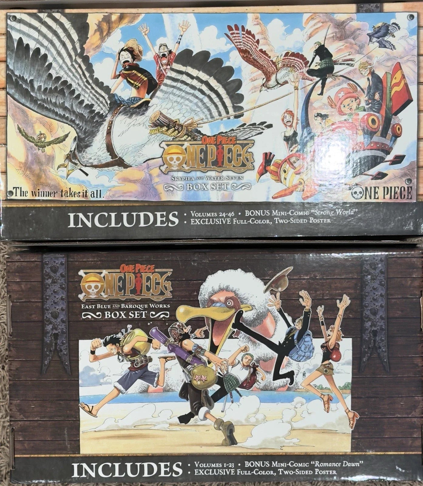 One Piece Manga Box Set Collection: Volumes 1–46 (Box Sets 1 & 2) 🎁 Freebie: A free Manga Wall Poster - TAKURAI