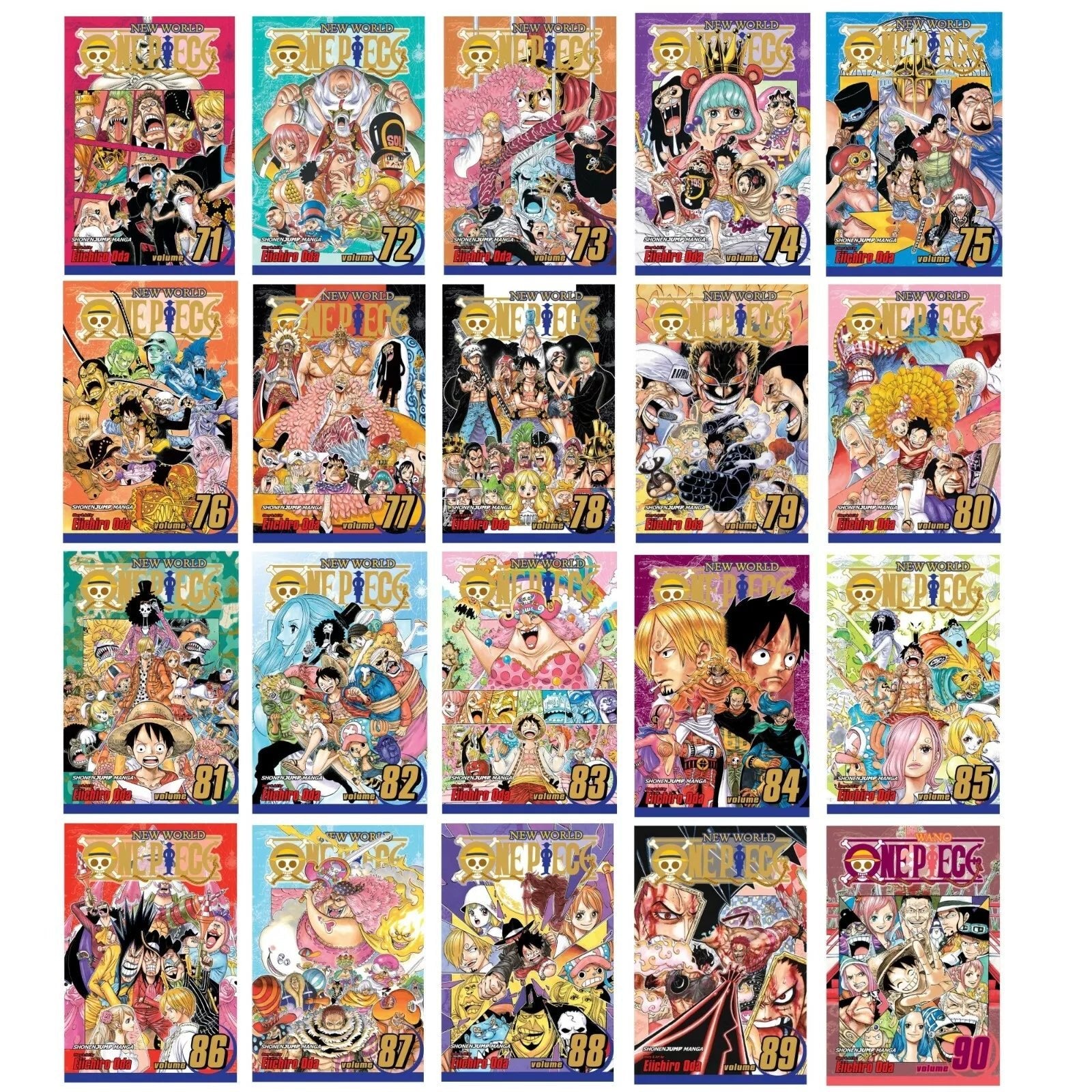 One Piece Manga Set (Volumes 71–90) Set 4— Dressrosa to Whole Cake Island Saga Full/Loose Set 🎁 Freebie: A free Manga Wall Poster - TAKURAI