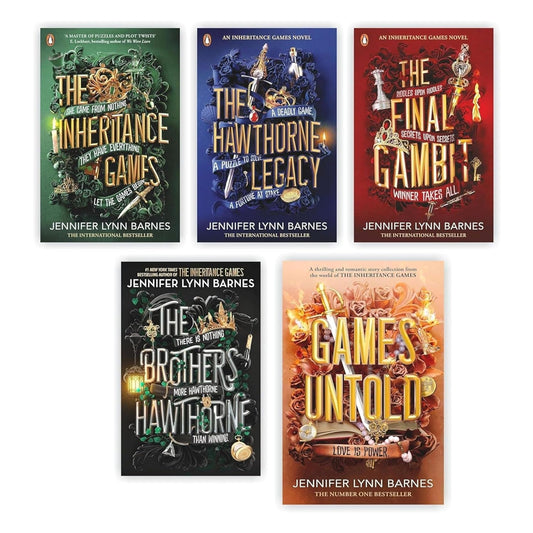 The Inheritance Games 5 Books Set by Jennifer Lynn Barnes, Including The Inheritance Games, The Hawthorne Legacy, The Final Gambit, The Brothers Hawthorne and Games Untold - TAKURAI